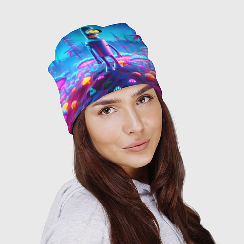 Шапка Бендер на сказочной неоновой грибной планете - ней / 3D-принт – фото 2