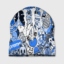 Шапка Monster energy sticker blue