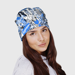 Шапка Monster energy sticker blue, цвет: 3D-принт — фото 2