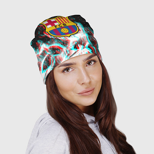 Шапка Barcelona огонь глитч / 3D-принт – фото 2