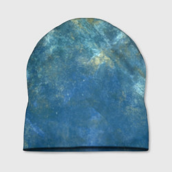 Шапка Абстракция - gold in blue-turquoise color
