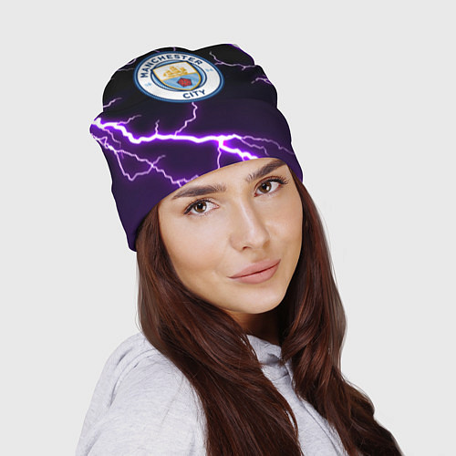 Шапка Манчестер молнии шторм неон / 3D-принт – фото 2