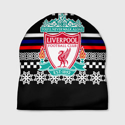 Шапка Ливерпуль текстура триколор зима, цвет: 3D-принт