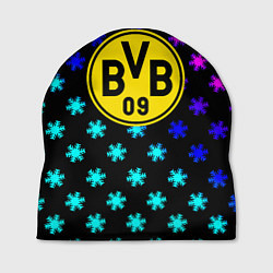 Шапка Borussia неоновые снежинки, цвет: 3D-принт