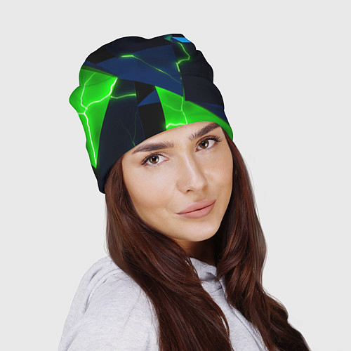 Шапка Neon tile green / 3D-принт – фото 2