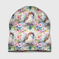 Шапка Воробей в ярких цветах паттерн, цвет: 3D-принт