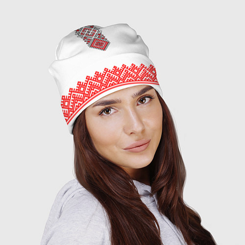 Шапка Славянская вышиванка с узорами и оберегом / 3D-принт – фото 2