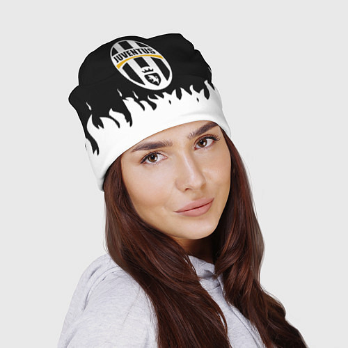 Шапка Ювентус белый огонь текстура / 3D-принт – фото 2