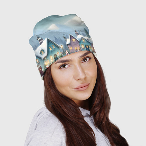Шапка Новогодние дома / 3D-принт – фото 2