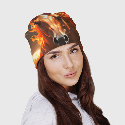 Шапка Портрет огненной лошади / 3D-принт – фото 2