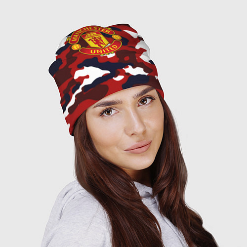 Шапка Манчестер Юнайтед камуфляж / 3D-принт – фото 2