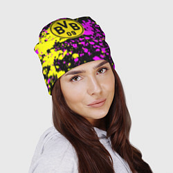 Шапка Borussia абстрактные краски текстура, цвет: 3D-принт — фото 2