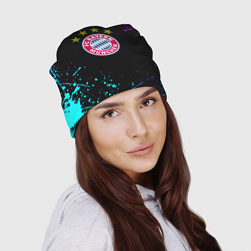 Шапка Бавария Мюнхен неоновые краски всплеск / 3D-принт – фото 2