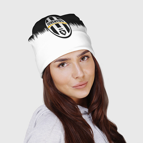 Шапка Juventus черно белые краски текстура / 3D-принт – фото 2