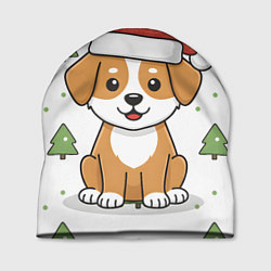 Шапка Новогодняя собачка в шапочке, цвет: 3D-принт