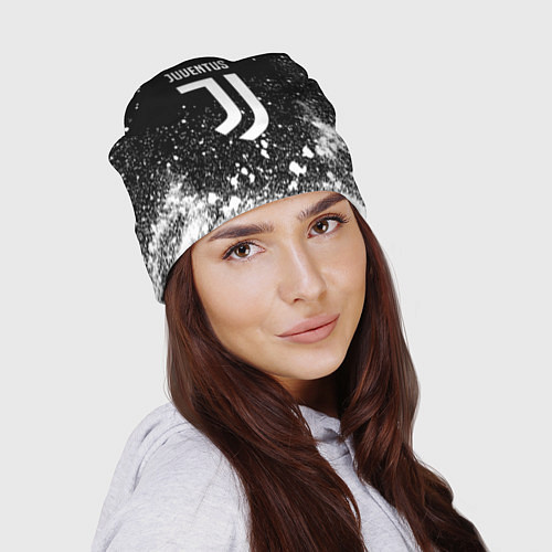 Шапка Ювентус всплеск белых красок / 3D-принт – фото 2