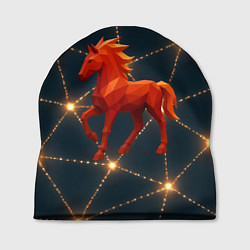 Шапка Объемная геометрическая лошадка 2026, цвет: 3D-принт