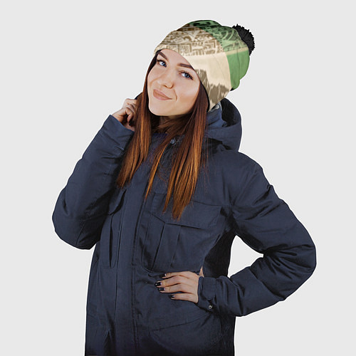 Шапка c помпоном Народ Майя 2 / 3D-Черный – фото 2