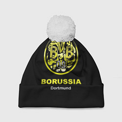 Шапка с помпоном Borussia Dortmund, цвет: 3D-белый