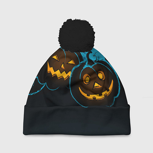 Шапка c помпоном Halloween3 / 3D-Черный – фото 1
