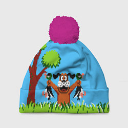 Шапка с помпоном Утиная охота, цвет: 3D-малиновый