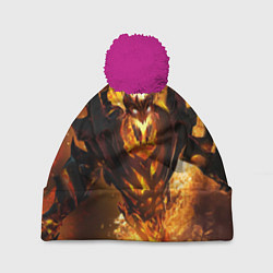 Шапка с помпоном Nevermore Hell, цвет: 3D-малиновый