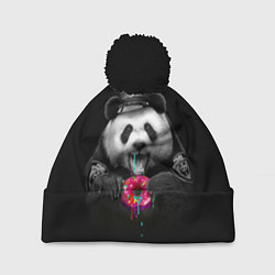 Шапка с помпоном Donut Panda, цвет: 3D-черный
