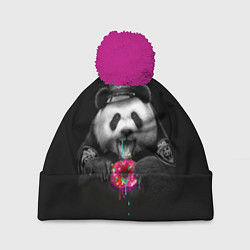 Шапка с помпоном Donut Panda, цвет: 3D-малиновый