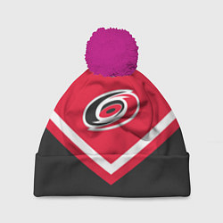 Шапка с помпоном NHL: Carolina Hurricanes, цвет: 3D-малиновый