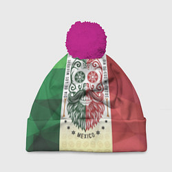 Шапка с помпоном Мексика, цвет: 3D-малиновый