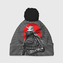 Шапка с помпоном Мертвый самурай, цвет: 3D-черный