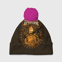 Шапка с помпоном Steampunk Attitude, цвет: 3D-малиновый