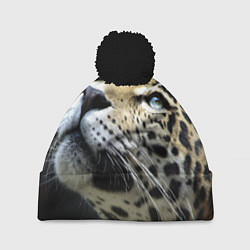 Шапка с помпоном Хищный леопард, цвет: 3D-черный