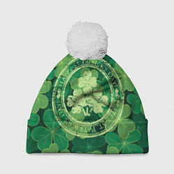 Шапка с помпоном Ireland, Happy St. Patricks Day, цвет: 3D-белый