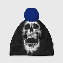 Шапка с помпоном Evil Skull, цвет: 3D-тёмно-синий