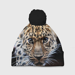 Шапка с помпоном Дикая кошка, цвет: 3D-черный