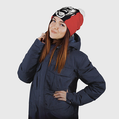 Шапка c помпоном Sticky Fingaz / 3D-Белый – фото 2