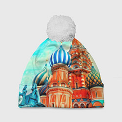 Шапка с помпоном Blue Kremlin, цвет: 3D-белый