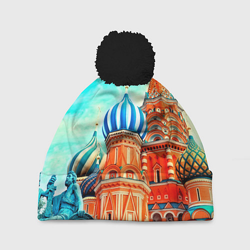 Шапка c помпоном Blue Kremlin / 3D-Черный – фото 1