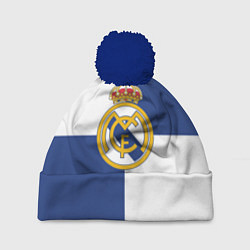 Шапка с помпоном Real Madrid: Blue style, цвет: 3D-тёмно-синий