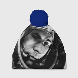 Шапка с помпоном Гагарин космонавт, цвет: 3D-тёмно-синий