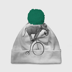 Шапка с помпоном Hipster Bike, цвет: 3D-зеленый