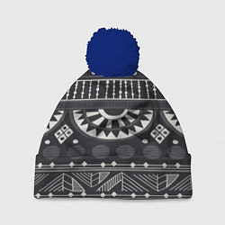 Шапка с помпоном Black&White africa, цвет: 3D-тёмно-синий