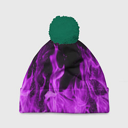 Шапка с помпоном Фиолетовый огонь, цвет: 3D-зеленый