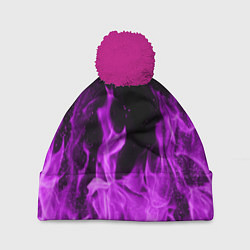 Шапка с помпоном Фиолетовый огонь, цвет: 3D-малиновый