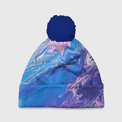 Шапка с помпоном Tie-Dye Blue & Violet, цвет: 3D-тёмно-синий