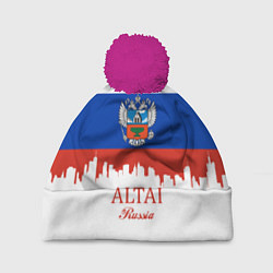 Шапка с помпоном Altai: Russia, цвет: 3D-малиновый