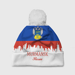 Шапка с помпоном Murmansk: Russia, цвет: 3D-белый
