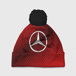 Шапка с помпоном Mercedes: Red Carbon, цвет: 3D-черный