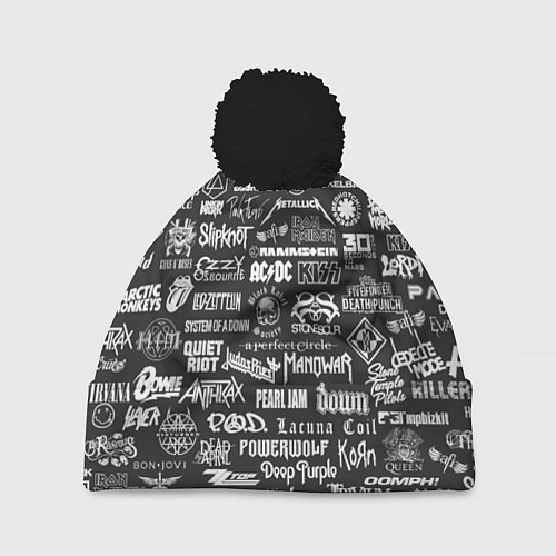 Шапка c помпоном Rock Star / 3D-Черный – фото 1